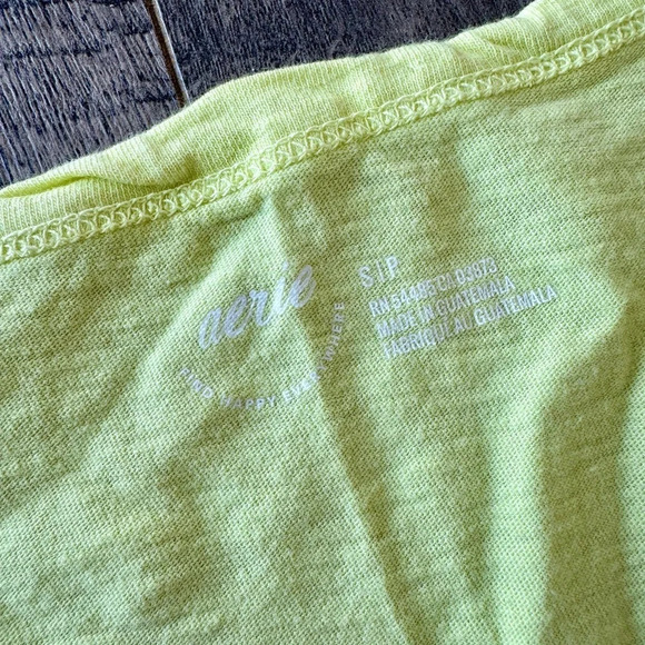 Aerie Oversized Henley Pocket T-shirt- Electric Lime - Picture 3 of 3